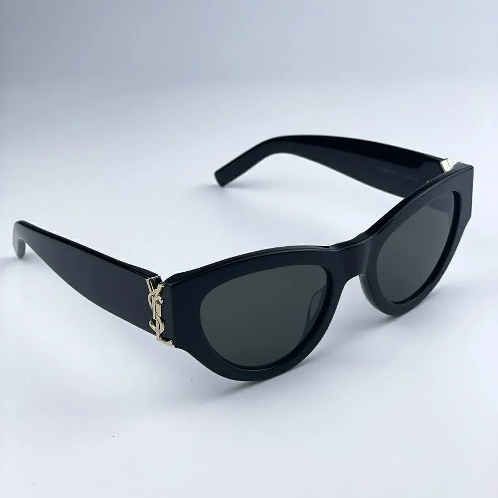 NEW Saint Laurent SLM94 001 Black Grey Cat Eye Unisex Sunglasses